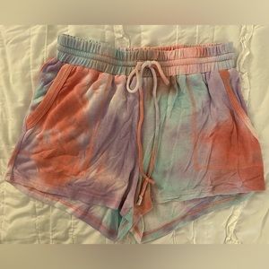 Vici Collection Calm Cool Collected Pocketed Tie Dye Knit Shorts size L